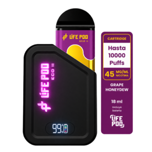 Kit Life Pod Eco II Grape Honeydew 10000 Puffs (5 Unidades)