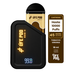 Kit Life Pod Eco II Tobacco Virginia – 10.000 Puffs (5 Unidades)