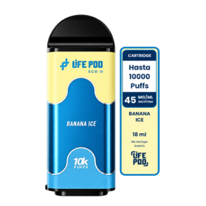 Life Pod Eco II Cartucho Banana Ice 10000 Puffs (5 Unidades)