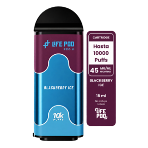 Life Pod Eco II Cartucho Blackberry Ice 10000 Puffs (5 Unidades)
