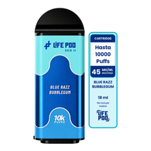 Life Pod Eco II Cartucho Blue Razz Bubblegum 10000 Puffs (5 Unidades)