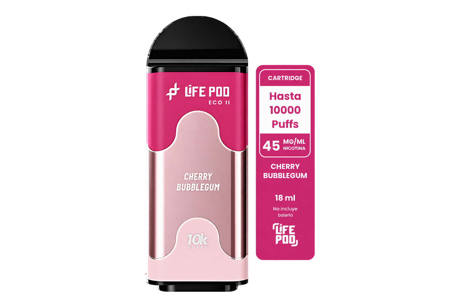 Life Pod Eco II Cartucho Cherry Bubblegum 10000 Puffs (5 Unidades)