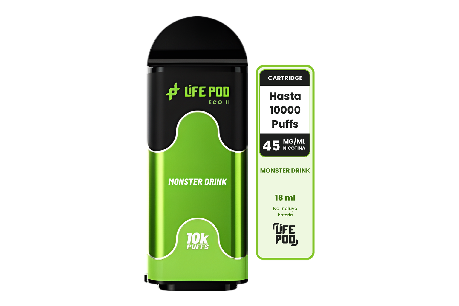 Life Pod Eco II Cartucho Monster Drink 10000 Puffs (5 Unidades)