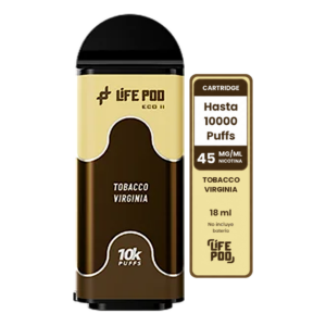 Life Pod Eco II Cartucho Tobacco Virginia 10000 Puffs (5 Unidades)
