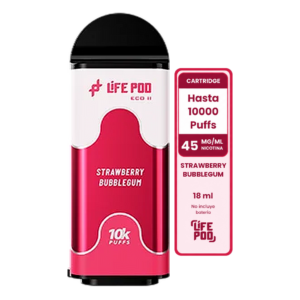 Life Pod Eco II Cartucho Strawberry Bubblegum 10000 Puffs (5 Unidades)