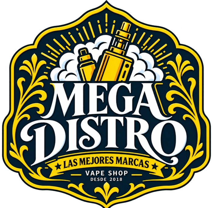 Logo Megadistro - Distribuidor mayorista de vapes en Chile, desde 2018