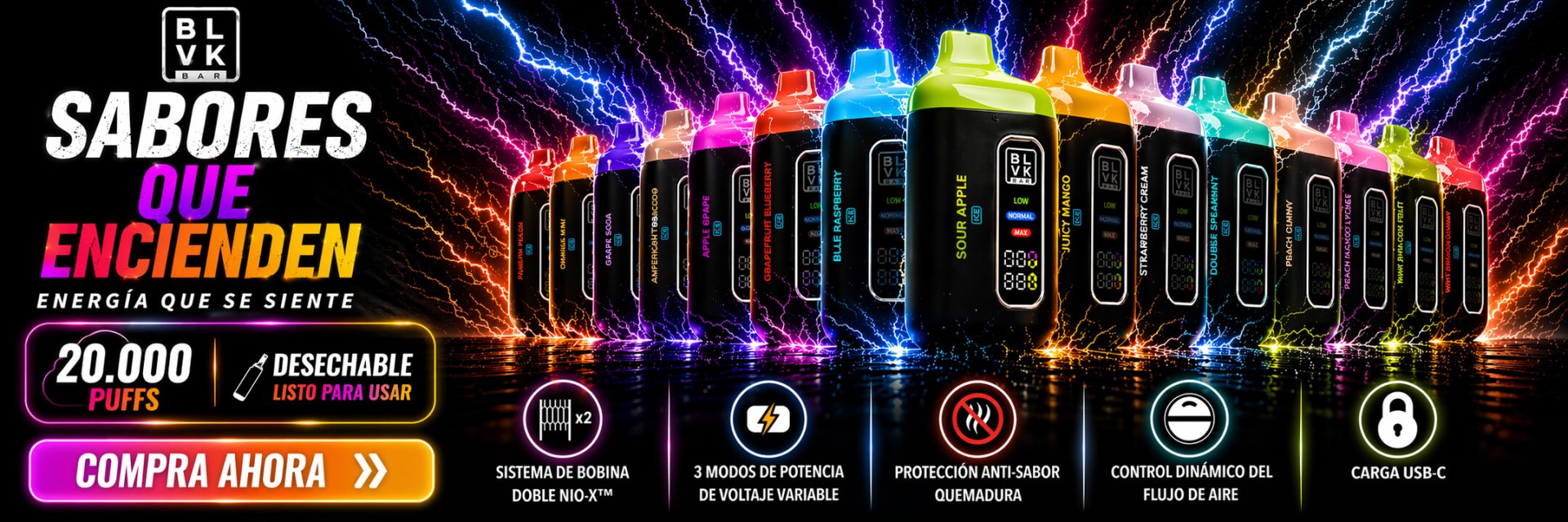 BLVK: vaporizador desechable de 20.000 puffs al por mayor